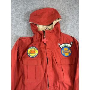 Vintage 80 Altra National Ski Patrol Parka Jacket Mens Orange Utility Hoodie XS